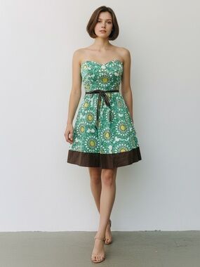 trixxi green floral dress Sage Floral Puff Sleeve Twist Front Midi Dress